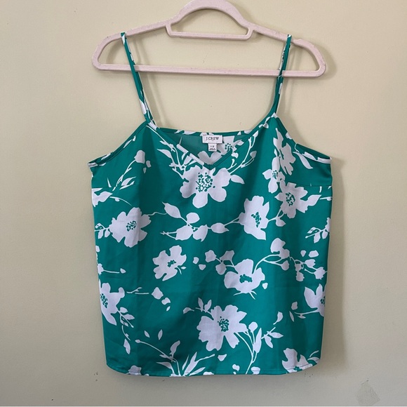 I.Crew Factory Floral Green Cami Top - Picture 1 of 9